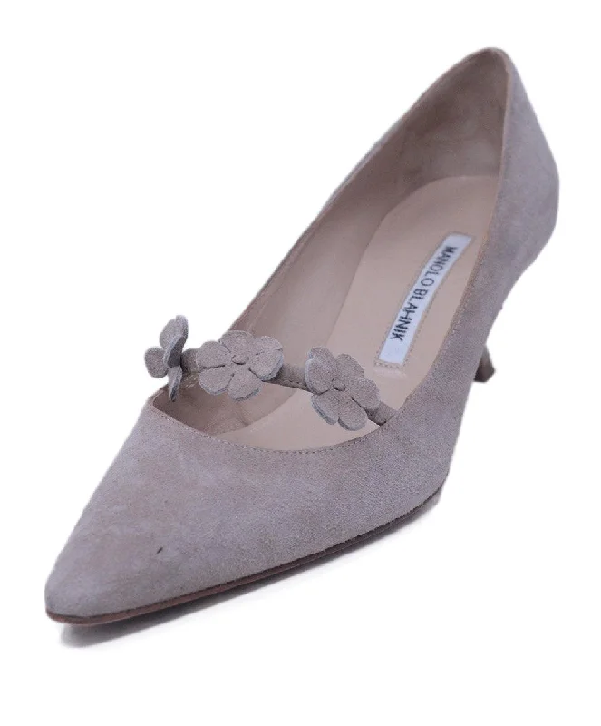 Manolo Blahnik Beige Suede Heels sz 6.5