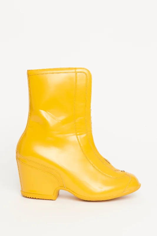 Yellow Rubber Kurt Ankle Preowned Boots