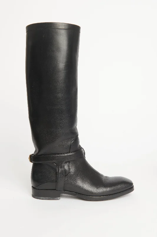 Black Leather Urbaine Preowned Boots