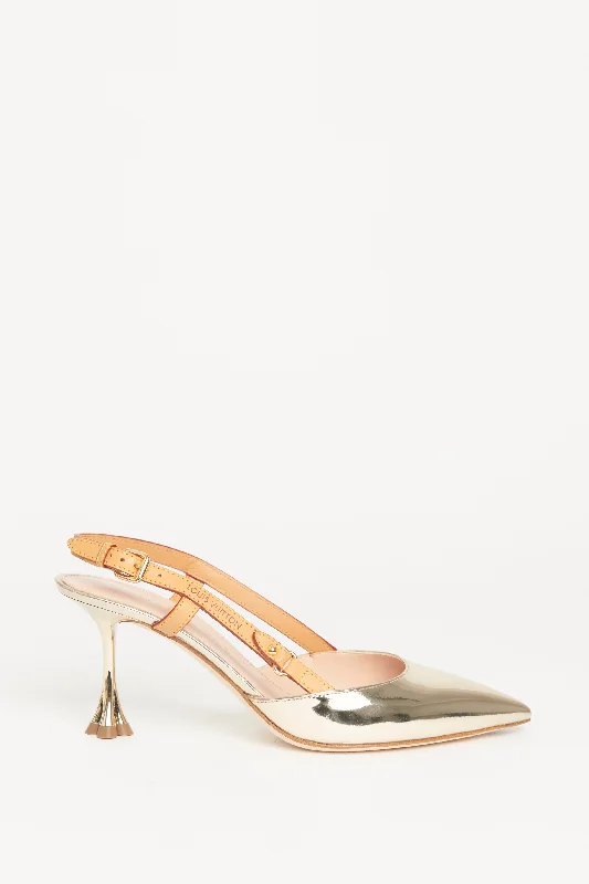 Blossom Metallic Leather Preowned Heels