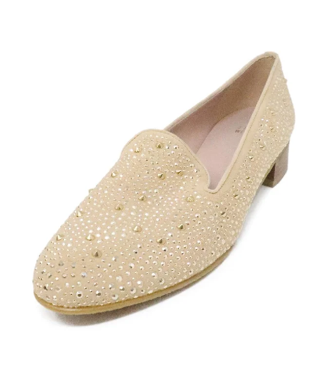 Stuart Weitzman Beige Studded Flats sz 8.5