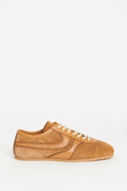 Tan Suede Retro Preowned Trainers