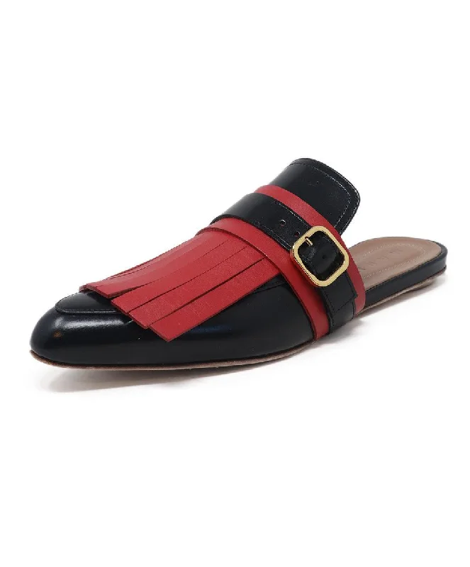 Marni Black & Red Leather Mules sz 11