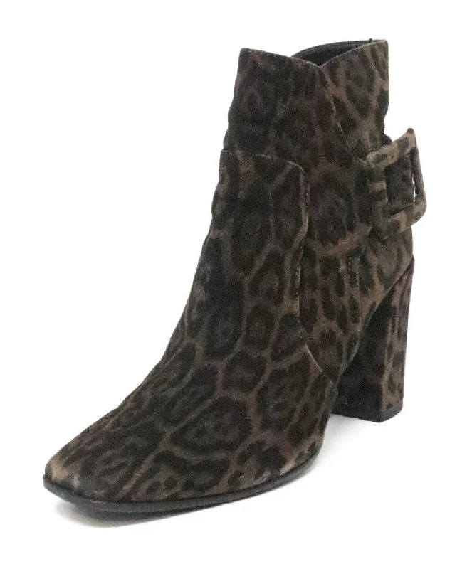 Roger Vivier Leopard Print Suede Booties sz 5