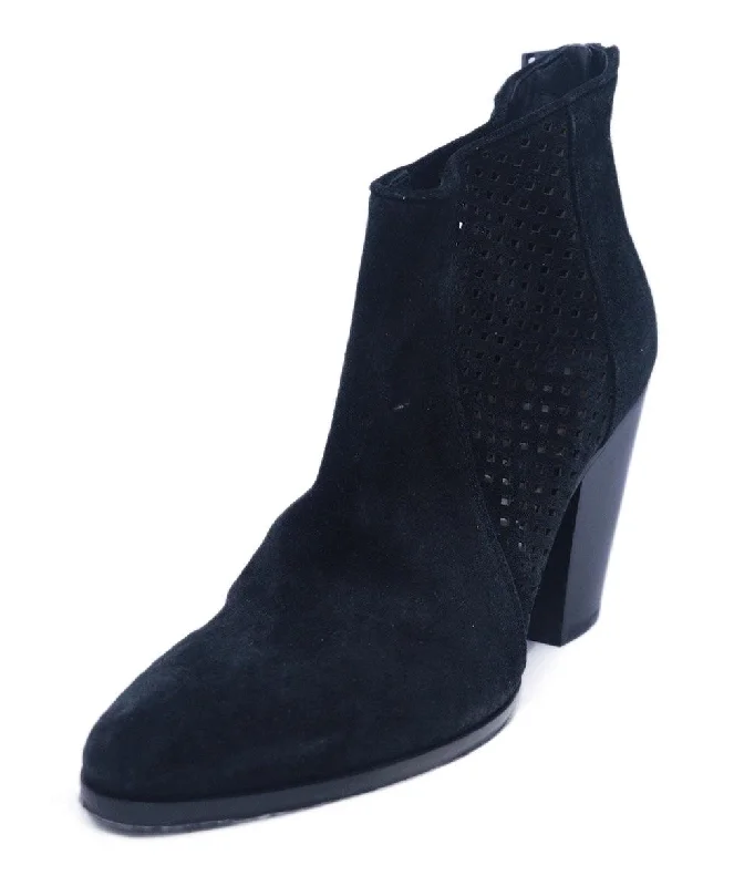 DVF Black Suede Cutout Booties sz 8