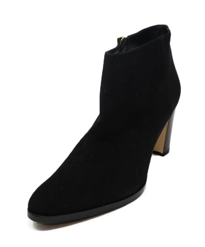 Manolo Blahnik Black Suede Booties sz 10.5