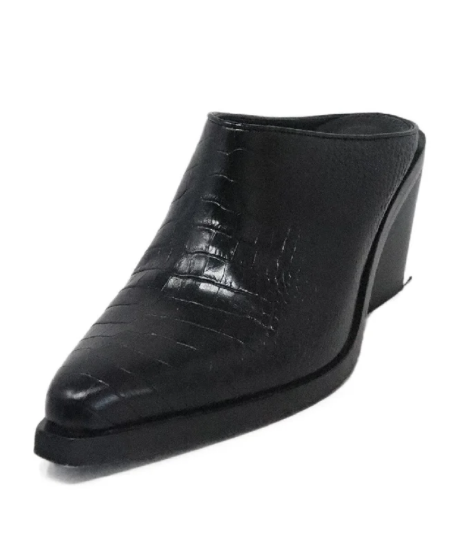 Rag & Bone Black Pressed Leather Mules sz 8