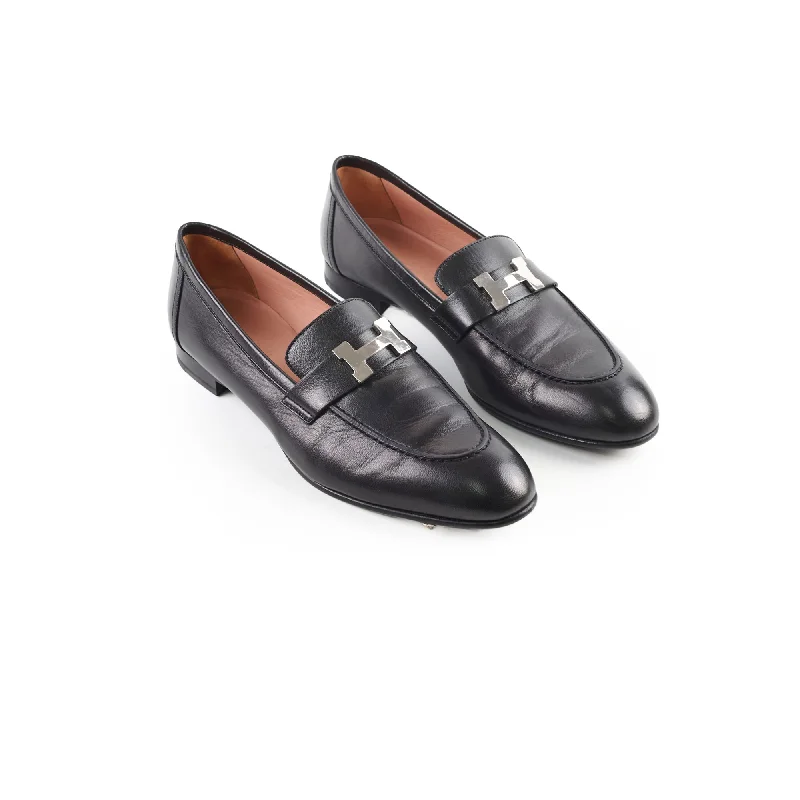 Hermes Paris Loafers Black Size 41