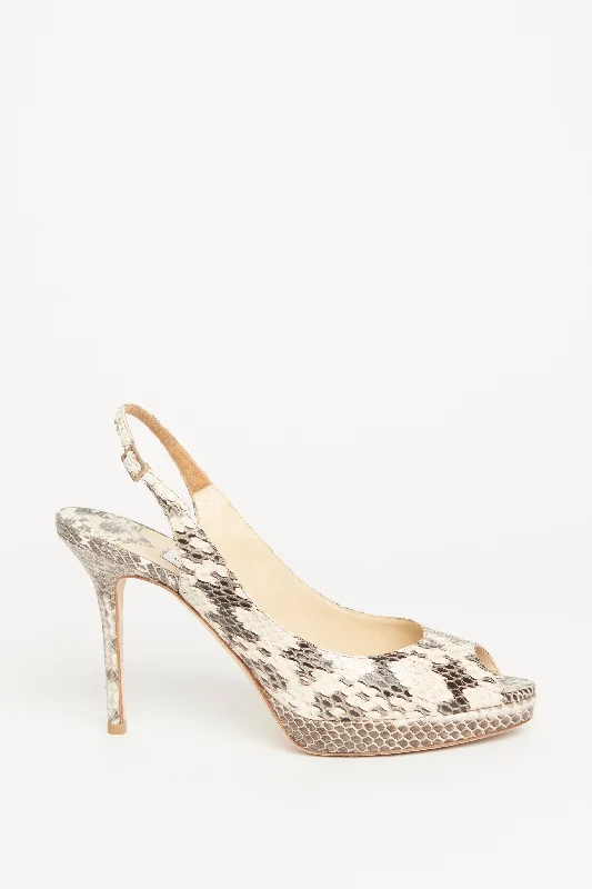 Beige Snakeskin Nova Preowned Heels