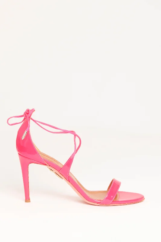 Flouro Pink Patent Linda 85 Preowned Heels