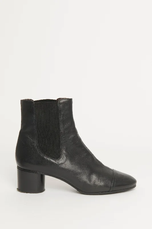 Black Leather Danae Preowned Boots