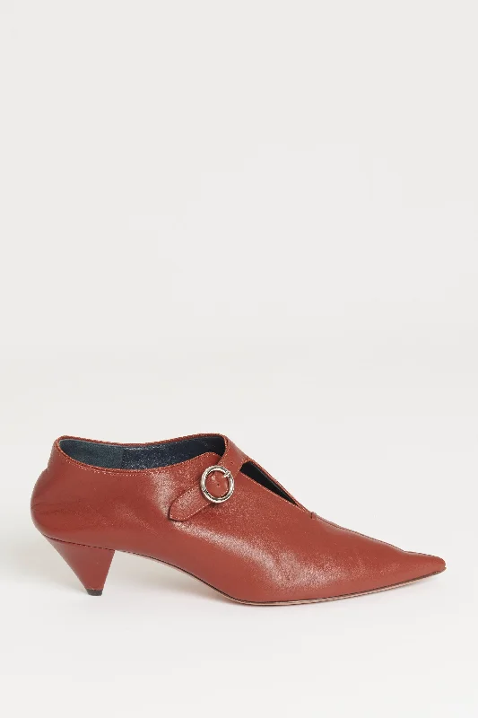 Oxblood Leather Preowned Buckle Pumps