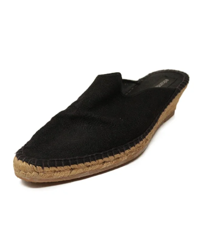 Eskandar Black Linen Espadrilles sz 10