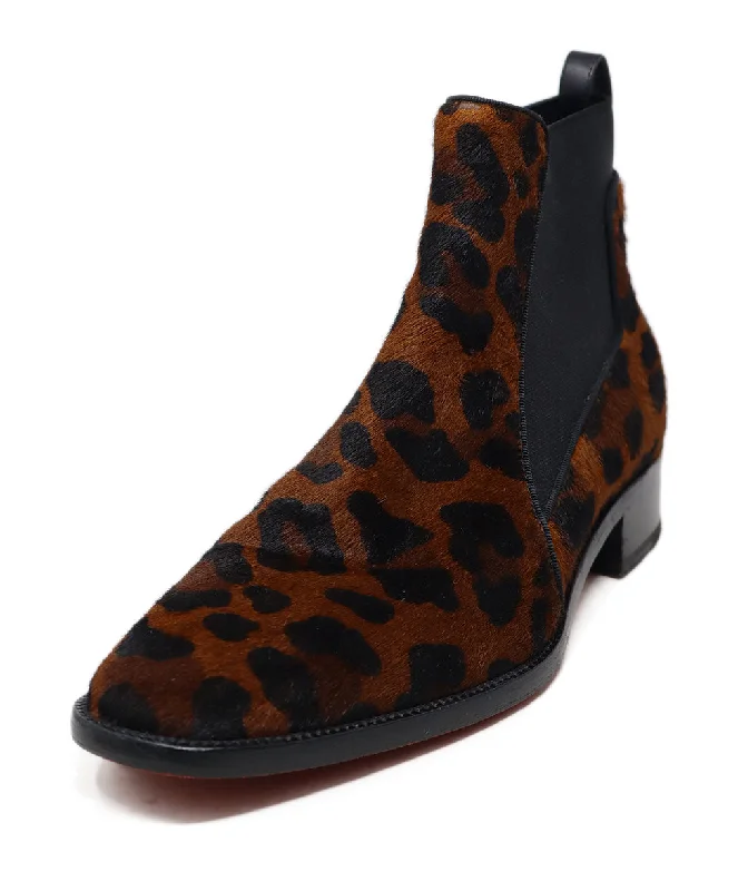 Christian Louboutin Animal Print Fur Booties sz 7