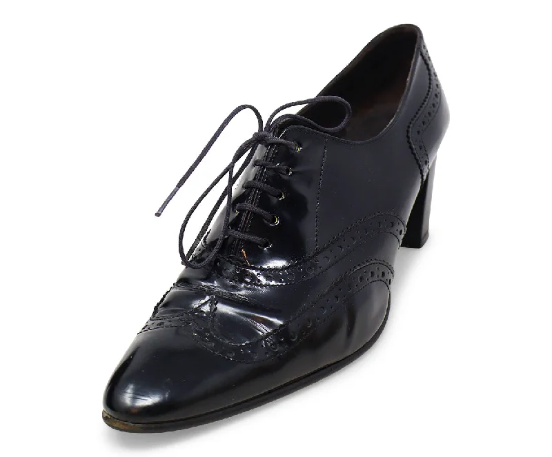 Robert Clergerie Black Leather Oxfords sz 8