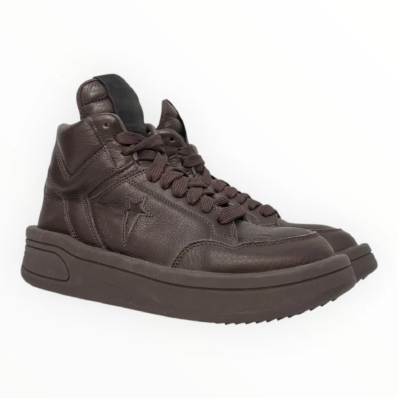 RICK OWENS DRKSHDW/Hi-Sneakers/US 7.5/Leather/BRW/Turbowpn converse