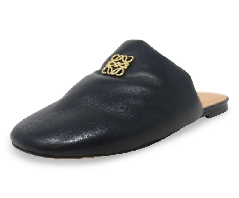 Loewe Black Leather Mules sz 9