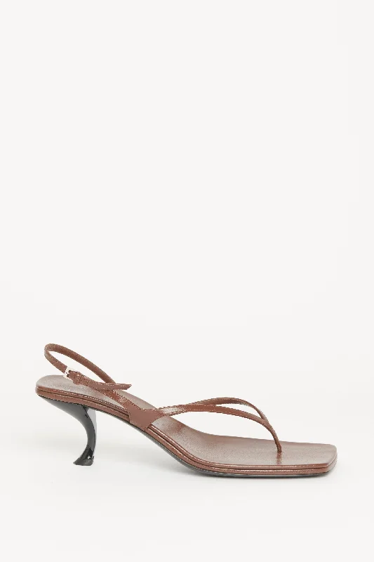 Constance Mocha Leather Preowned Sandals