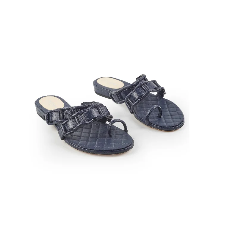 Chanel Sandals Navy Size 36