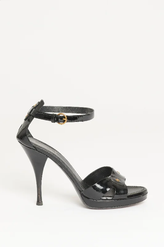 Black Patent Leather Preowned Sandals