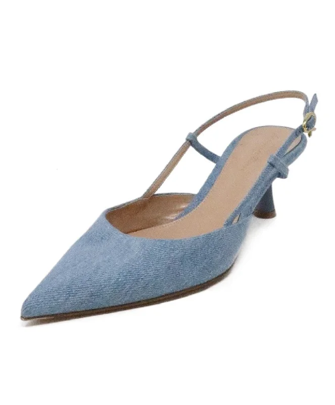 Gianvito Rossi Light Denim Sling Backs sz 10