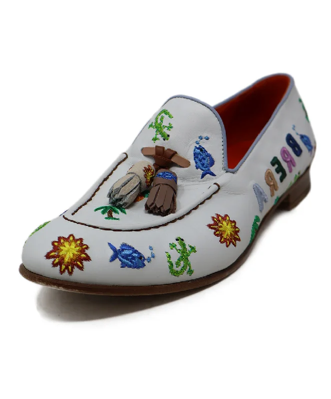 Rossetti White & Multicolored Embroidered Flats sz 8