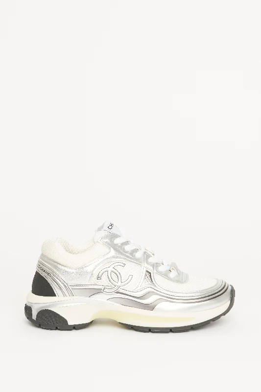 Silver CC Logo Low Top Preowned Trainers