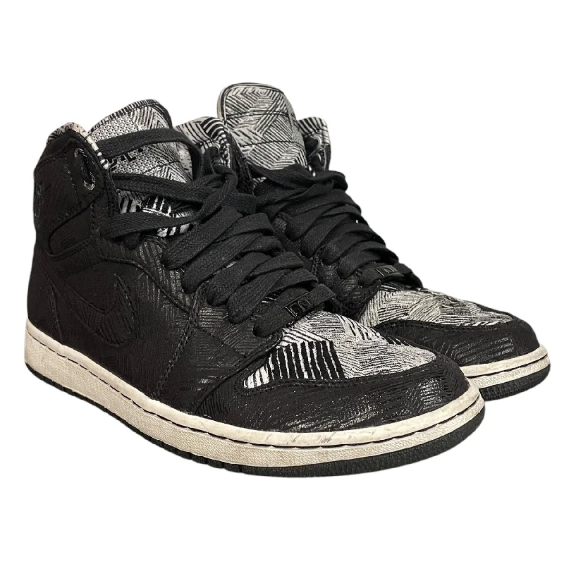 NIKE/AIR JORDAN 1 RETRO HIGH BHM/Hi-Sneakers/US 10/Stripe/Cotton/BLK/579591-010