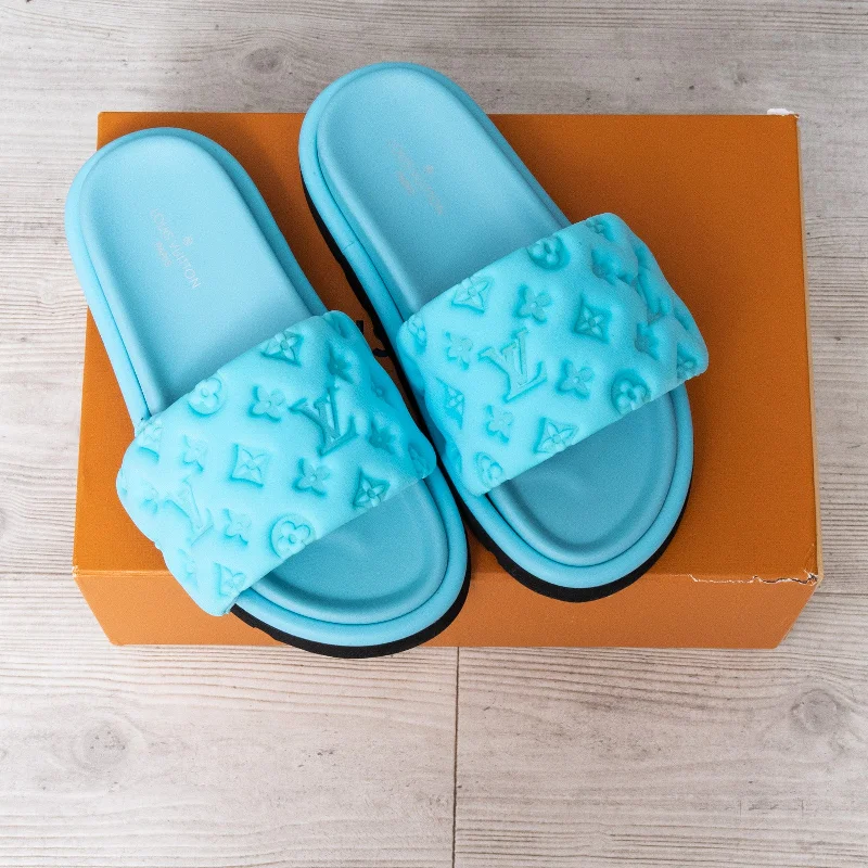 Louis Vuitton Blue Pool Pillow Comfort Mules