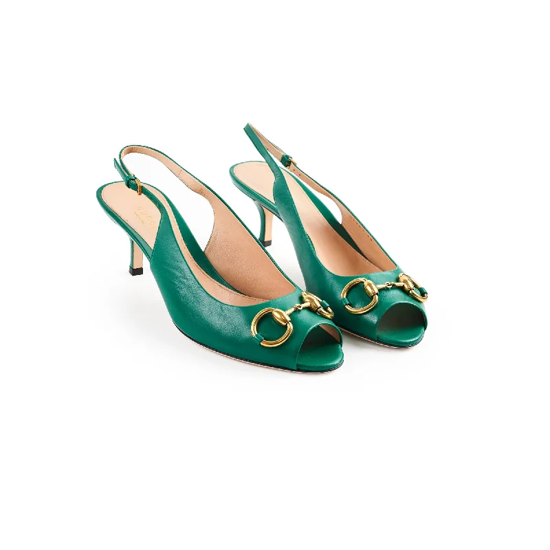 Gucci Jade Green Slingback S12