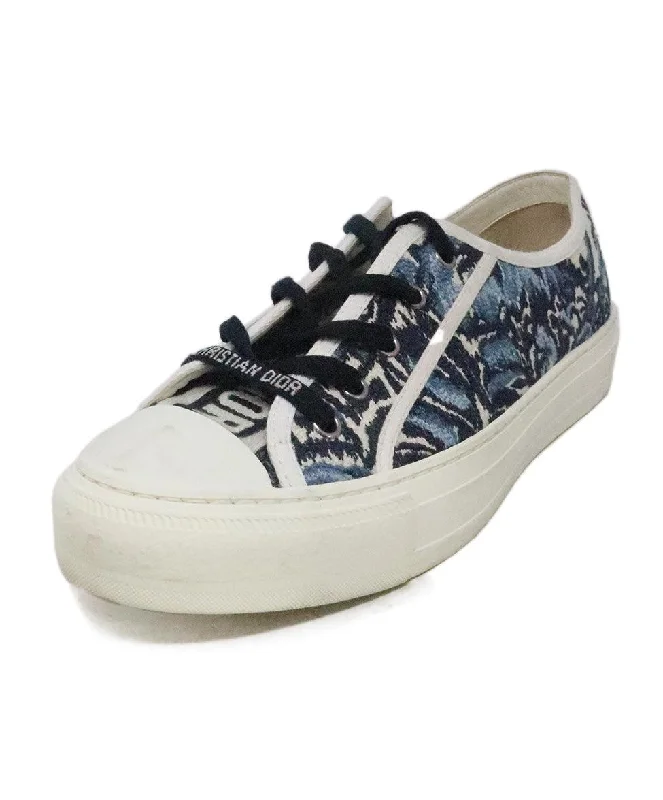 Christian Dior Blue & White Embroidered Sneakers sz 9