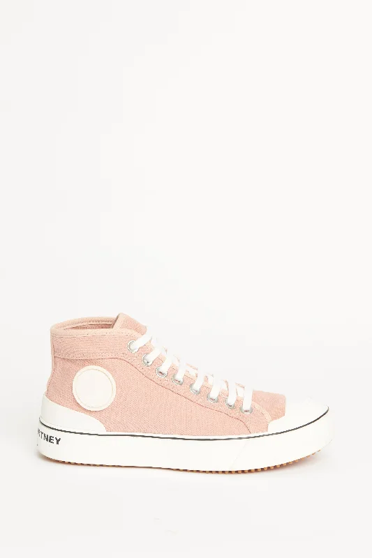 Blush Pink Organic Cotton Preowned Futeni-Funchi High-Top Sneakers