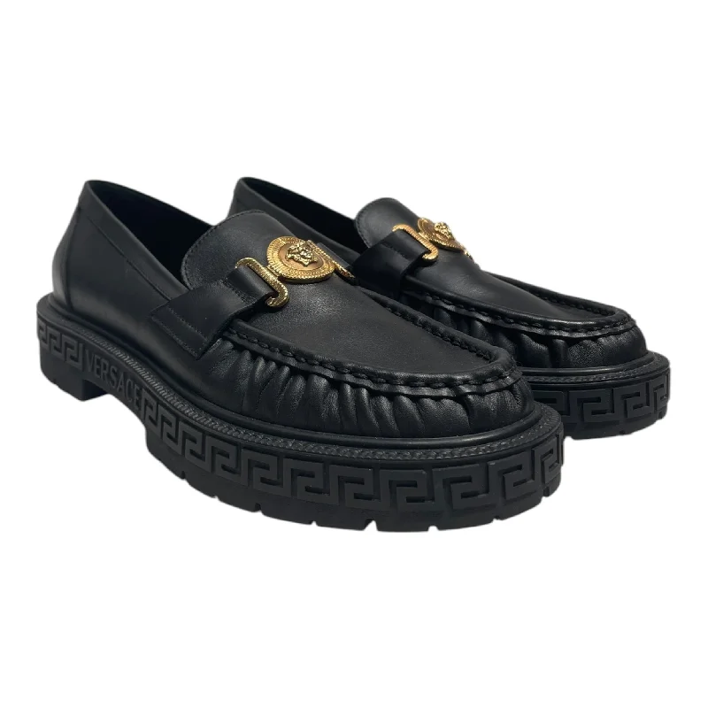 VERSACE/Loafers/EU 40/Leather/BLK/