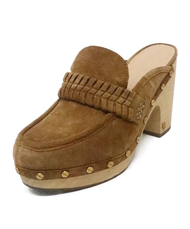 Veronica Beard Tan Wood Clogs sz 7.5