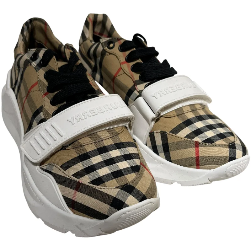 BURBERRY/Low-Sneakers/EU 40/KHK/PLAID STRAP ATHLETIC SNEAKER