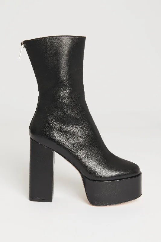 Black Leather Preowned Lexy Ankle Boots