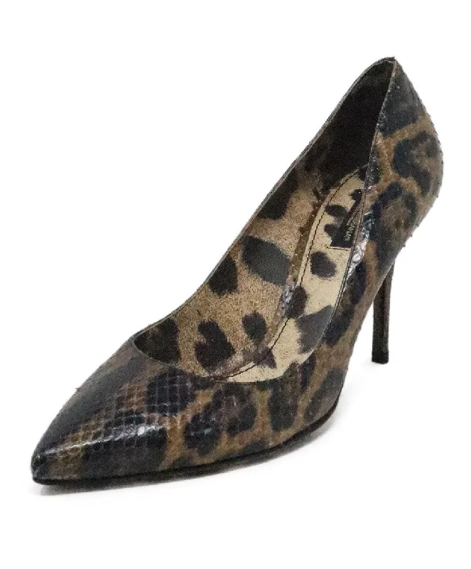 Dolce & Gabbana Leopard Print Snakeskin Heels sz 8.5