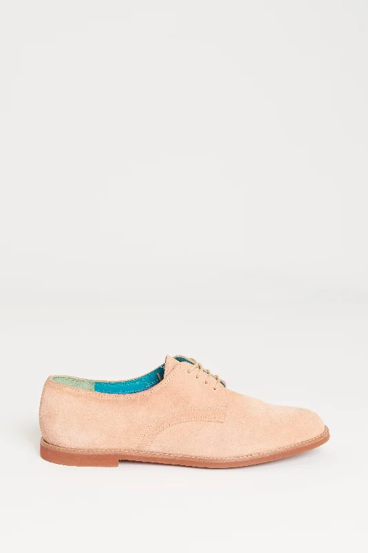 Salmon Pink Suede Preowned Bukka Joe Lace Up Oxfords