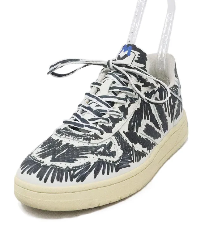 Marni x Veja Black & White Print Leather Sneakers sz 12