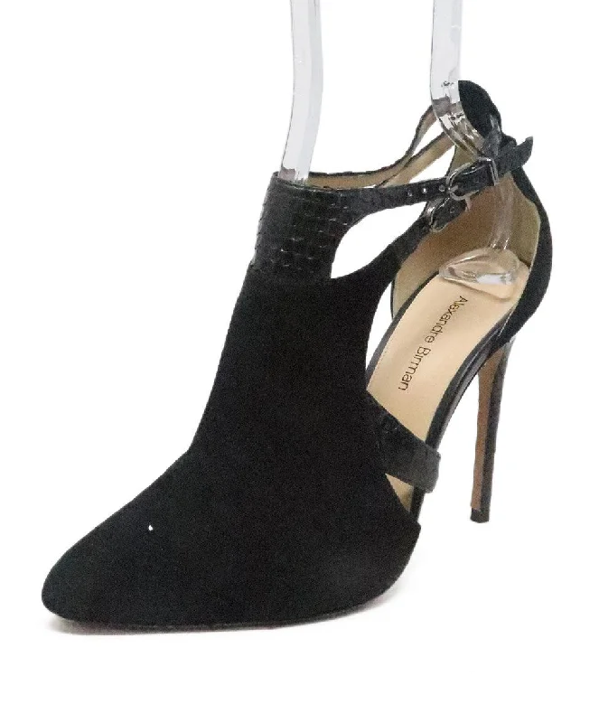 Alexandre Birman Black Suede & Leather Heels sz 7.5