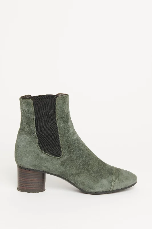 Green Suede Danae Preowned Boots