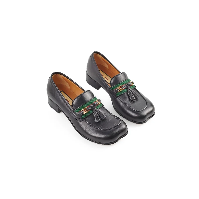 Gucci Web Interlocking G Loafers Black