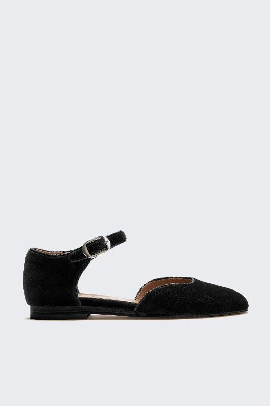 Black Velvet Mary Jane Sandal