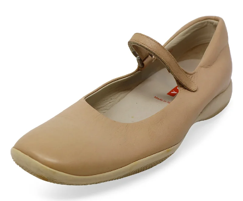 Prada Sport Tan Leather Flats sz 10