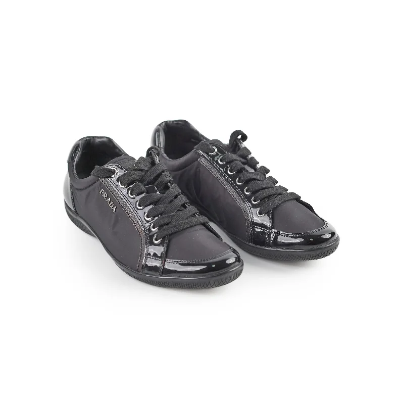 Prada Black Sneakers Nylon Saffiano 38.5