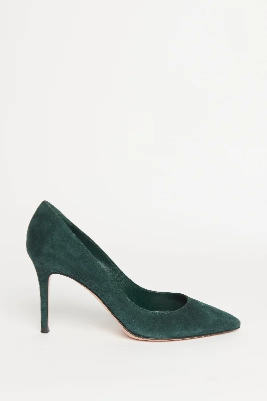 Evergreen Pointed Preowned Heeled Pumps