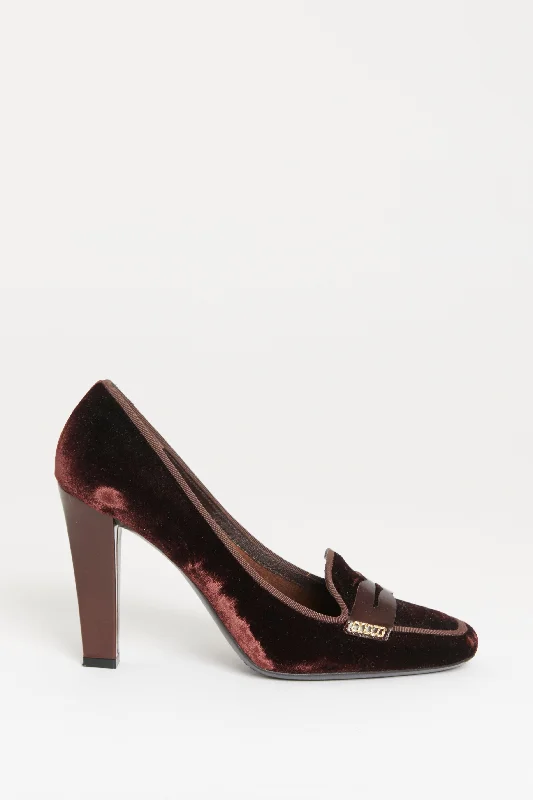 Ebony Velvet Preowned Square Toe Pumps