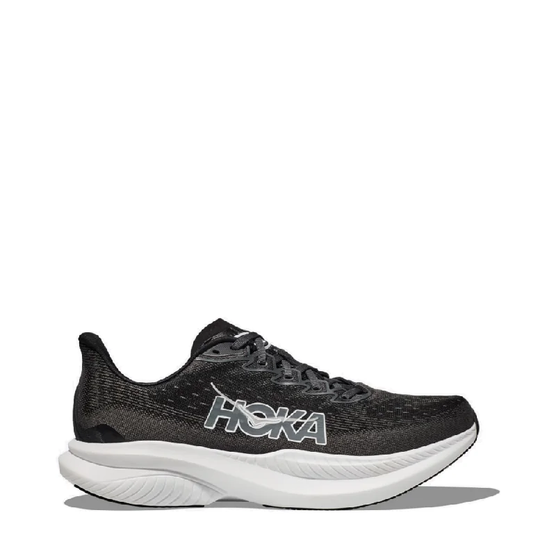 Hoka Men's Mach 6 Sneaker in Black/White