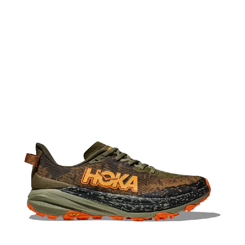 Hoka Men's Speedgoat 6 Sneaker in Antique Olive/Squash