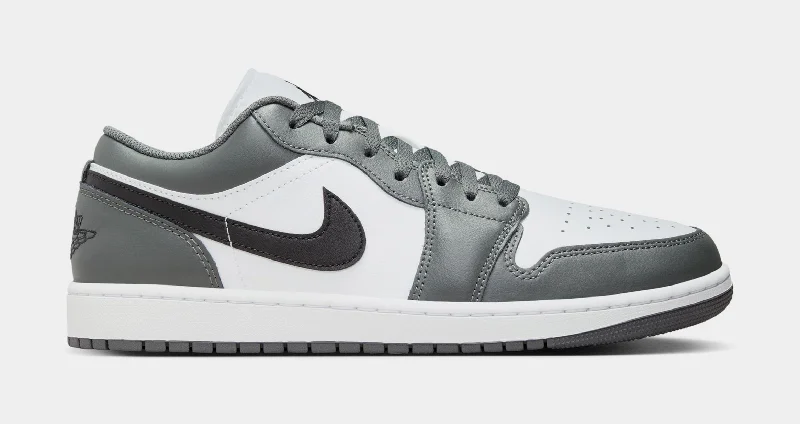 Air Jordan 1 Retro Low Iron Grey Mens Lifestyle Shoes (White/Iron Grey/Black)